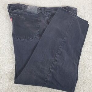 LEVIS 501 Men's 42X32 ACTUAL MEASURE 40X30 Black Jeans Straight Button Fly Y2K